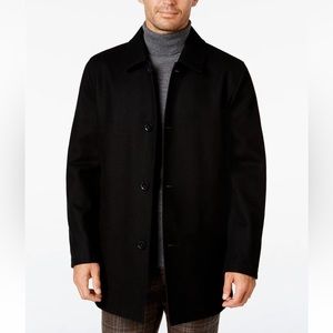 NWT Cole Haan Men's Reversible Car Coat MEDIUM Black Wool
